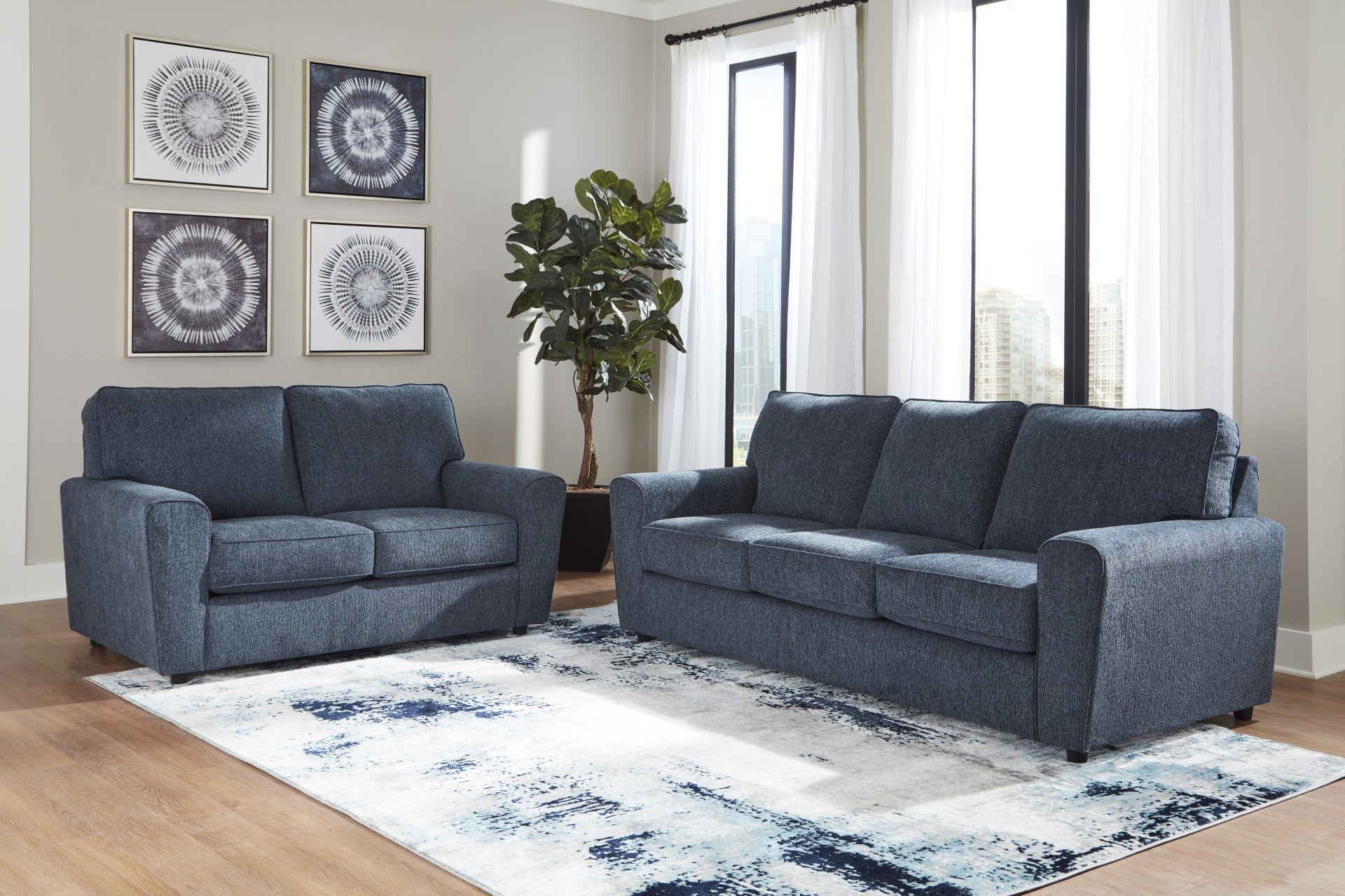 Twin Harbor Ink Sofa and Loveseat